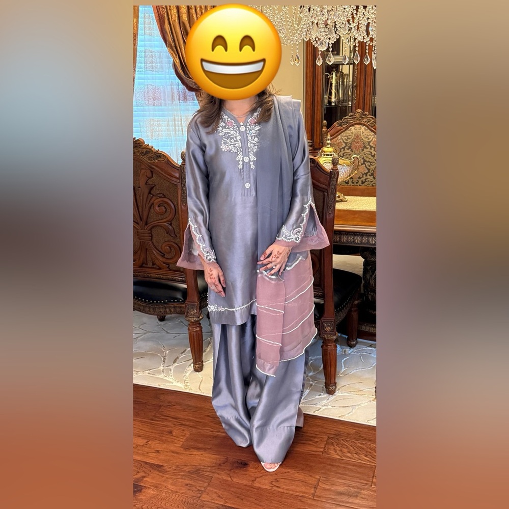 Pakistani shisha silk Farsi 3 piece salwar kameez